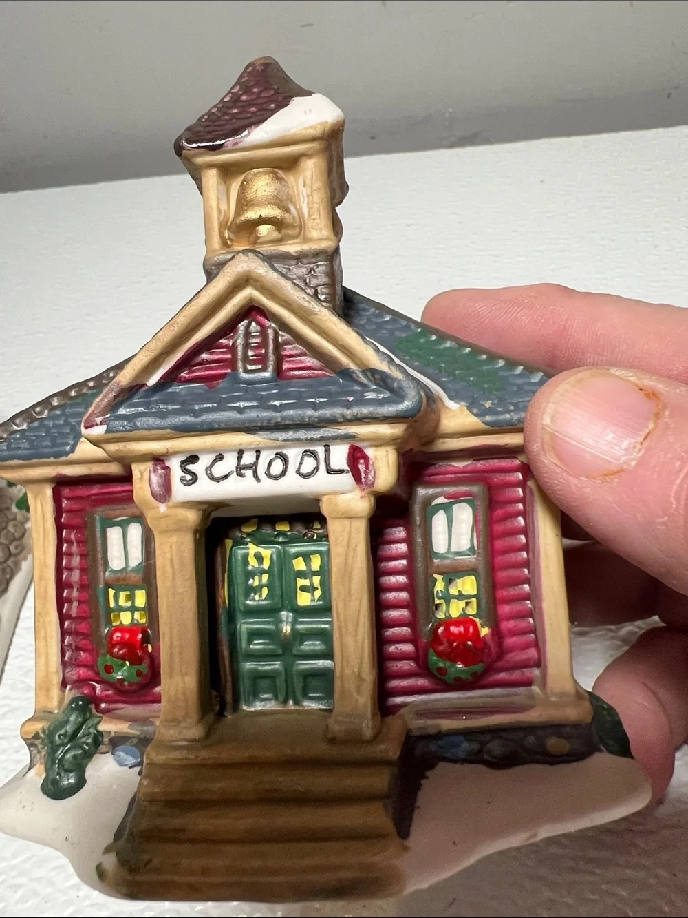Porcelain Christmas Church and School